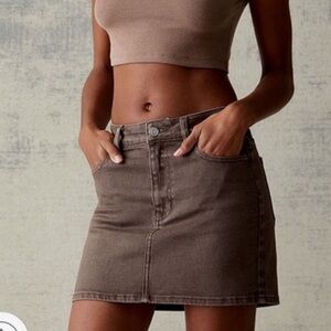 PacSun brown denim mini skirt 37”